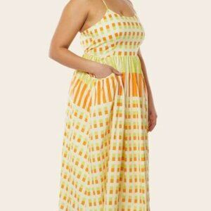 NWOT Find Me Now Libra Cotton Poplin Midi Dress With Tie Back